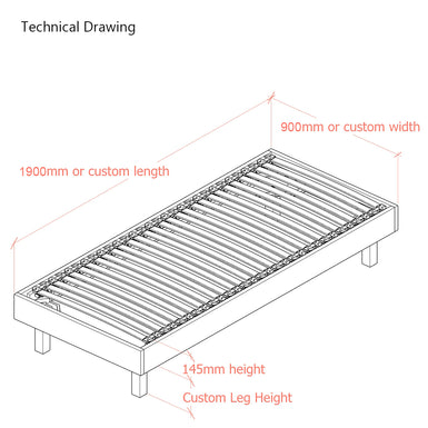 UK Goring 3ft Single Upholstered Bed Frame with Interchangeable Bed Legs