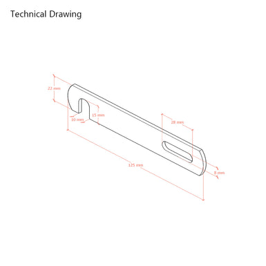 125mm Brass Plated Divan Bed Linking Bars Kit