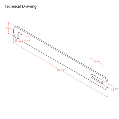 220mm Brass Plated Divan Bed Linking Bars Kit