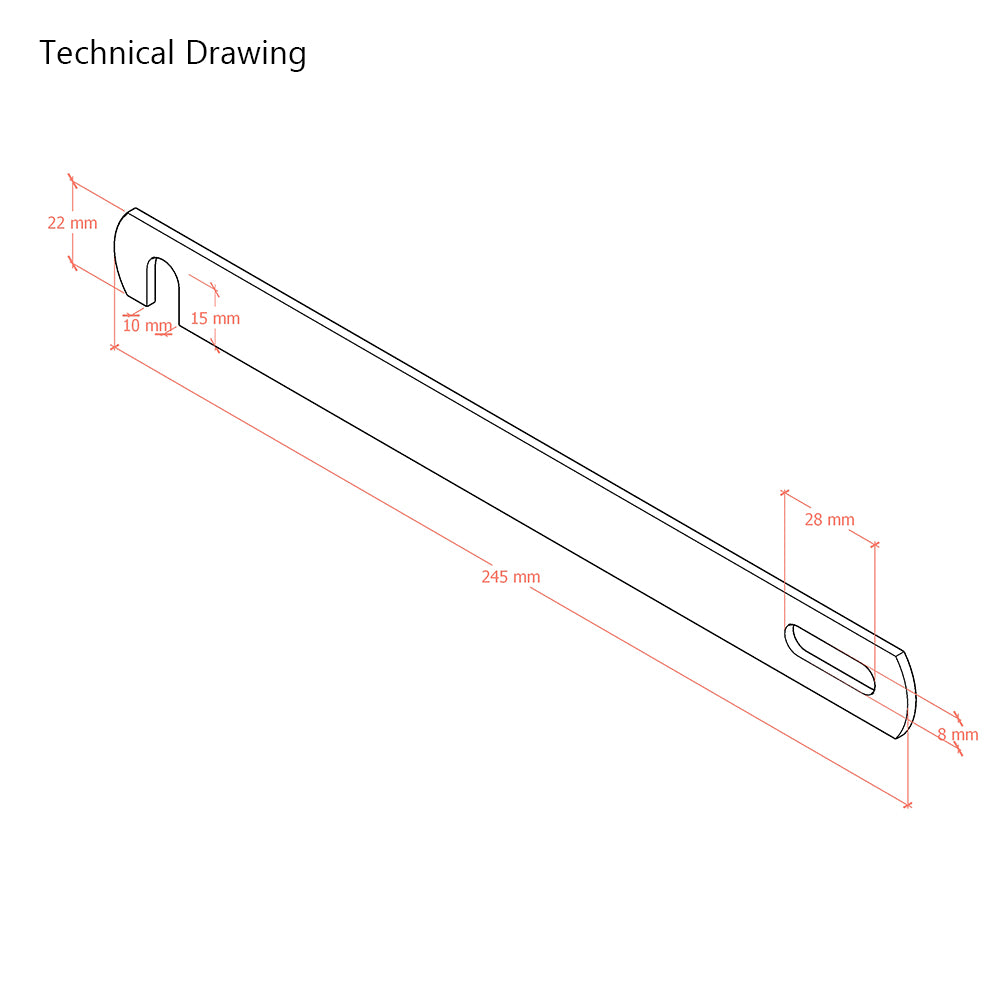 245mm Brass Plated Divan Bed Linking Bars Kit