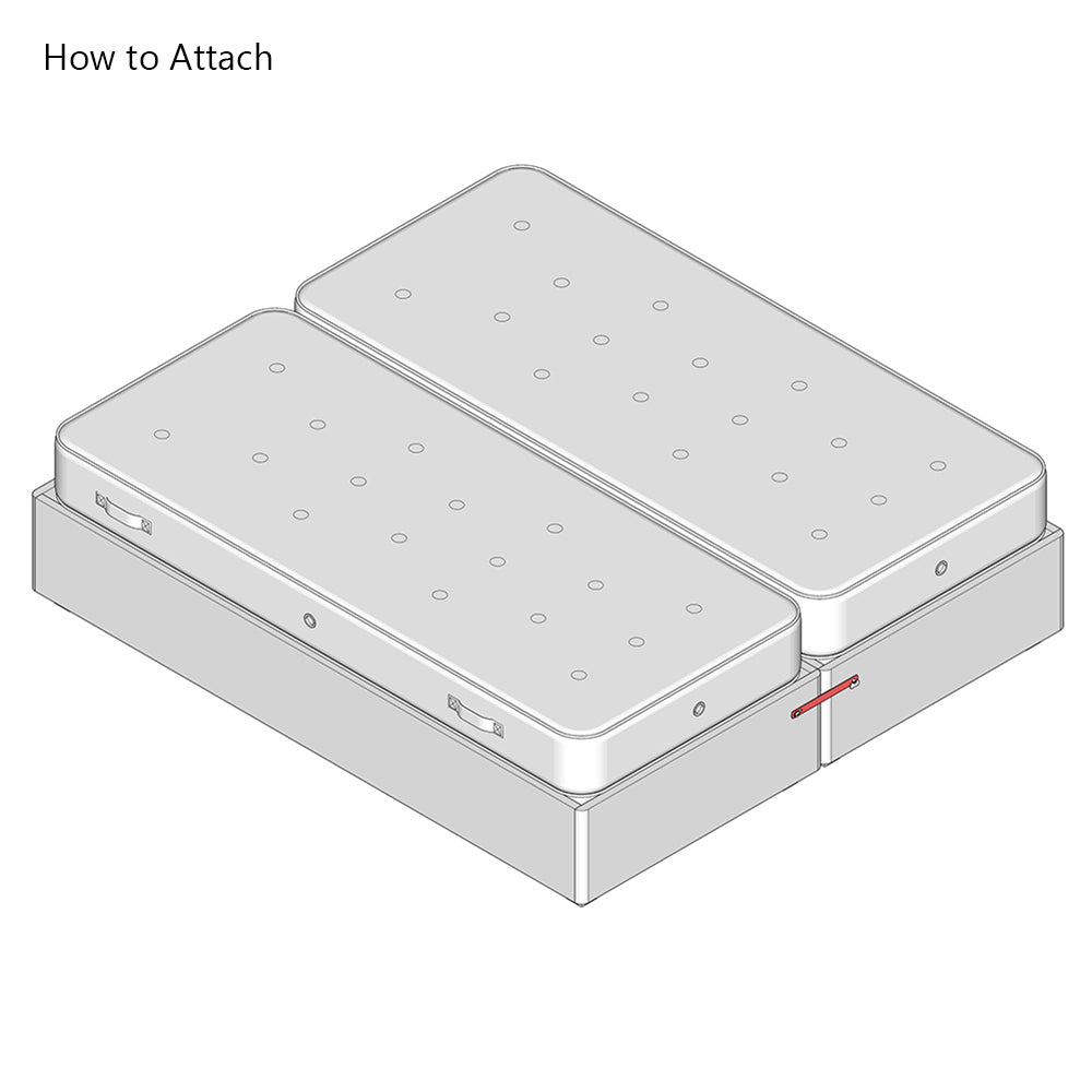 200mm Brass Plated Divan Bed Linking Bars Kit