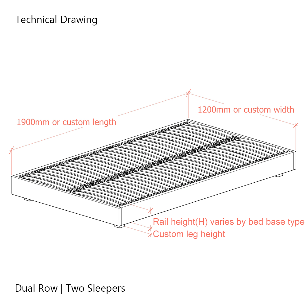 Hempel 4ft Small Double Low Platform Upholstered Bed Frame
