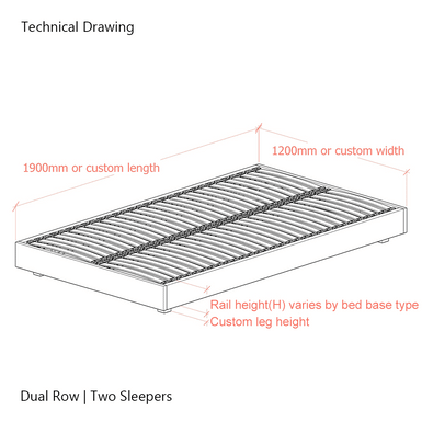 Hempel 4ft Small Double Low Platform Upholstered Bed Frame
