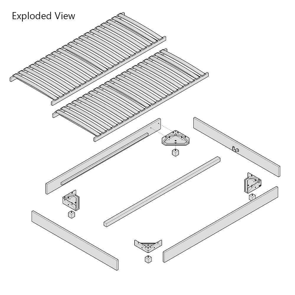 Hempel European Double 140cm Low Platform Upholstered Bed Frame