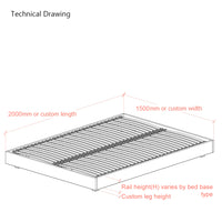 Hempel 5ft King Size Low Platform Upholstered Bed Frame