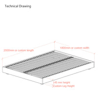 Hempel 6ft Super King Size Low Platform Upholstered Bed Frame