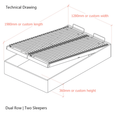 Langham 4ft Small Double Upholstered Lift-Up Ottoman Bed Frame