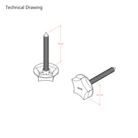 M8 x 75mm Metric Divan Bed Headboard Bolts (Pair)