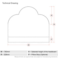 Melford | Triple Arch | 2ft 6 Small Single | Upholstered Headboard