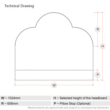 Melford | Triple Arch | 5ft UK King | Upholstered Headboard