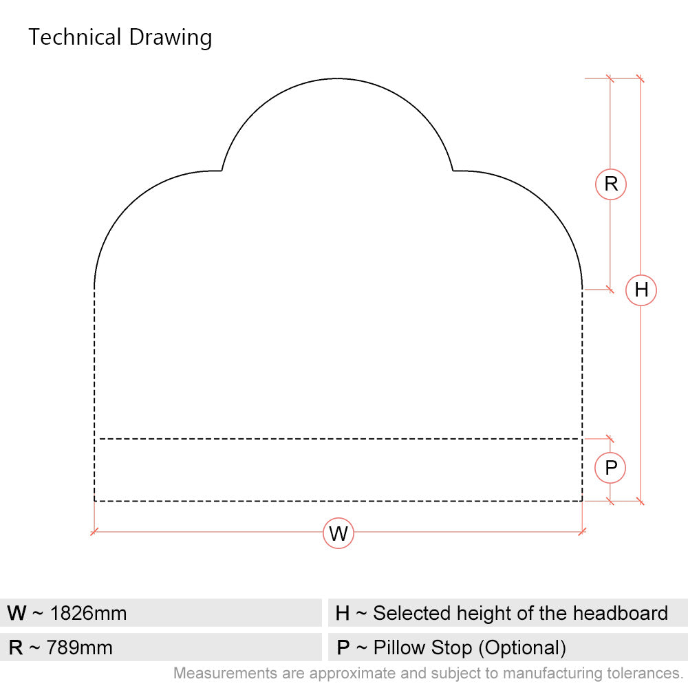 Melford | Triple Arch | 6ft Super King | Upholstered Headboard