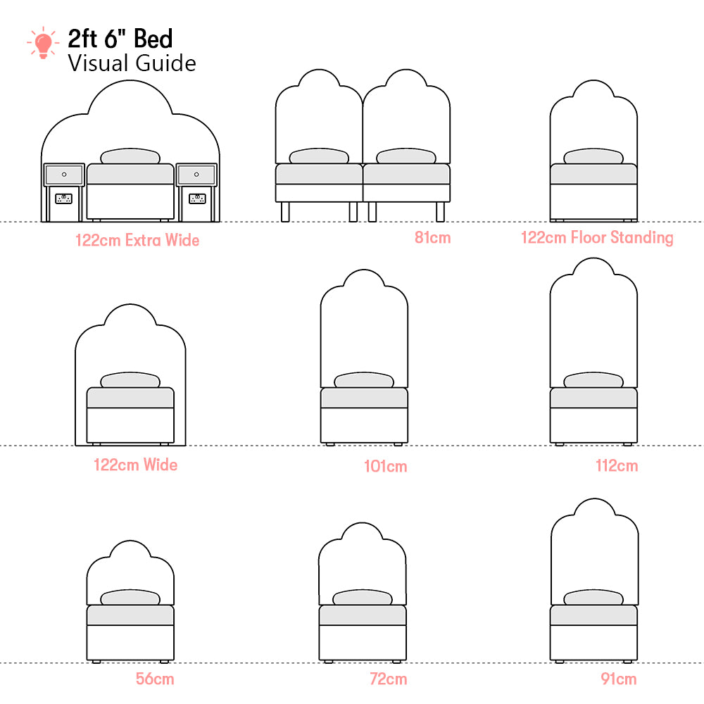 Melford | Triple Arch | 2ft 6 Small Single | Upholstered Headboard