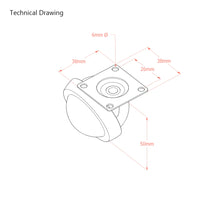 Metal Shepherd Ball Casters / Castors - Pebble - Various Fittings