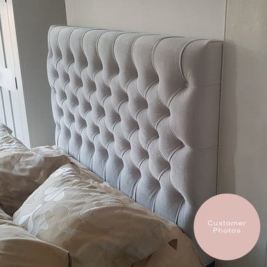 Montague Emperor Size Deep Buttoned / Tufted Upholstered Headboard