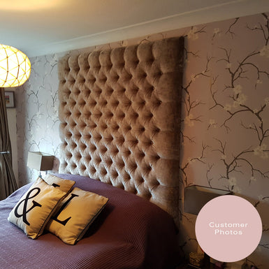 Montague Emperor Size Deep Buttoned / Tufted Upholstered Headboard