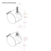 Premium Bed/ Furniture Twin Wheel Castors WITH Brake Designed for Carpet  - Various Fittings