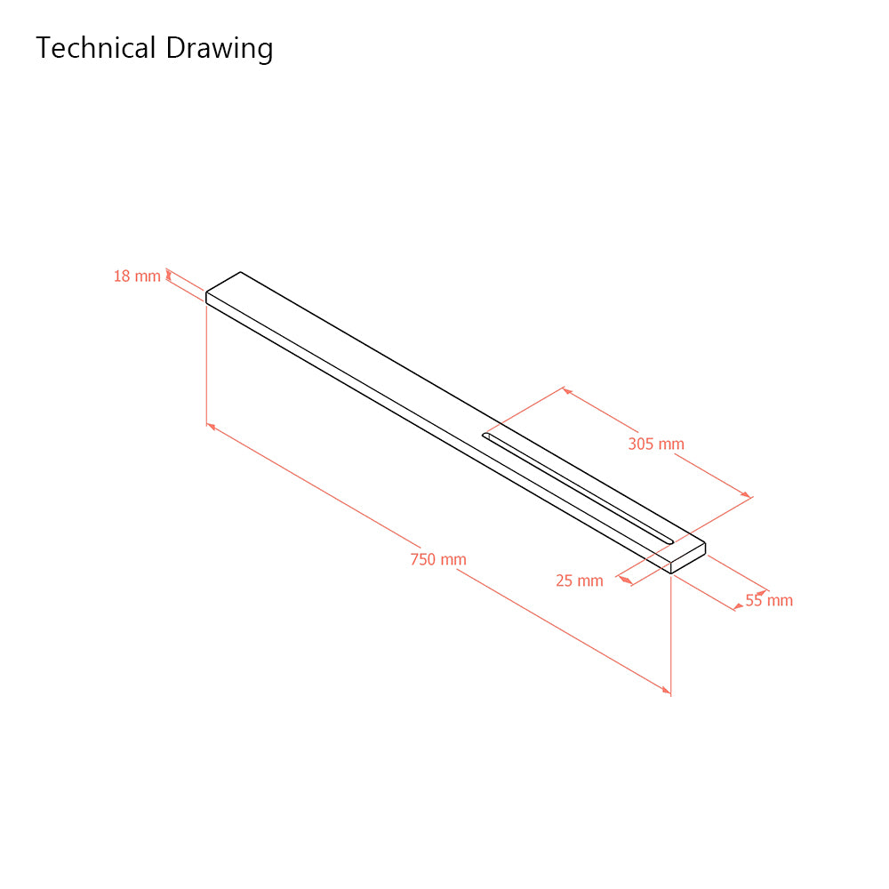 Premium Beech Headboard Struts - Standard - 750mm (Pair)