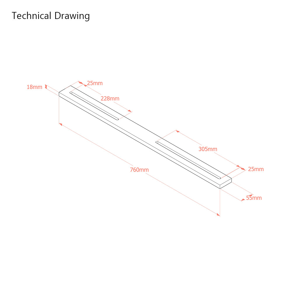 Universal Premium Beech Headboard Struts 760mm (Pair)