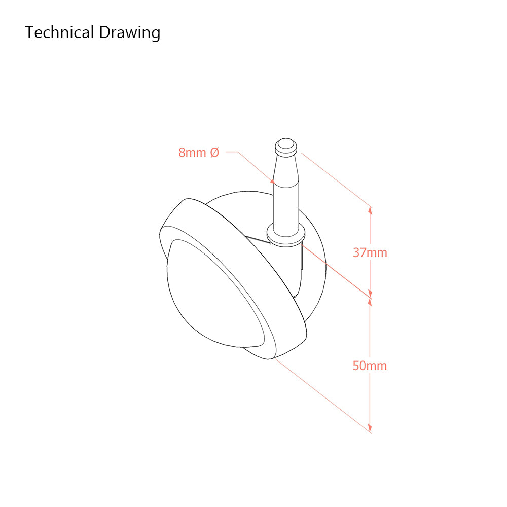 Metal Shepherd Ball Casters / Castors - Pebble - Various Fittings