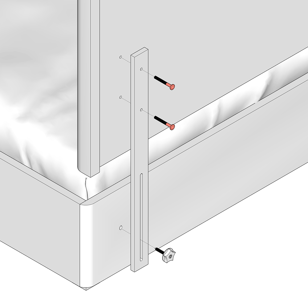 Premium Beech Headboard Struts - Extra Large - 1050mm (Pair)