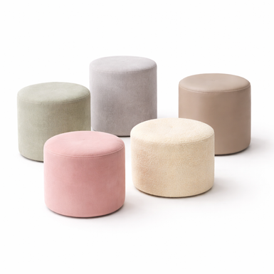 Upholstered Cylinder Pouffe Stool