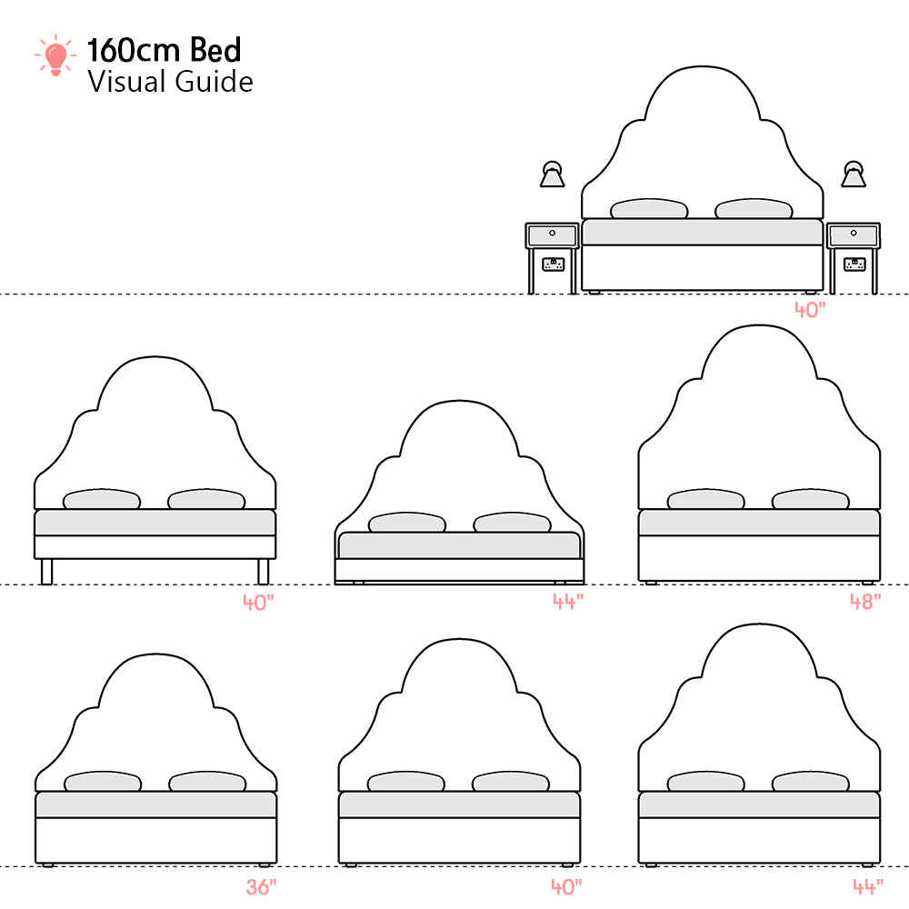 Westwood | European King 160cm | Tiered Arch | Shaped Upholstered Headboard
