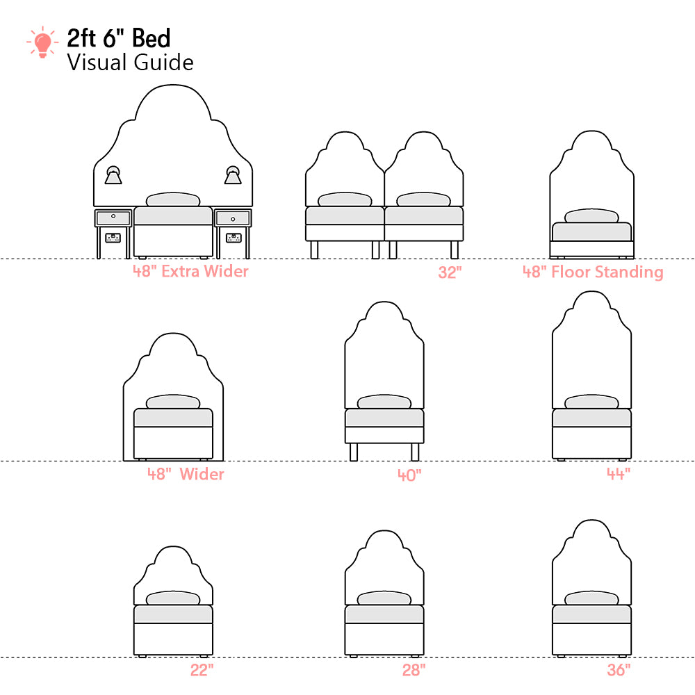 Westwood | 2ft 6 Small Single | Tiered Arch | Shaped Upholstered Headboard