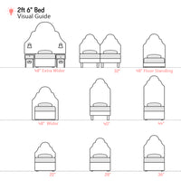 Westwood | 2ft 6 Small Single | Tiered Arch | Shaped Upholstered Headboard
