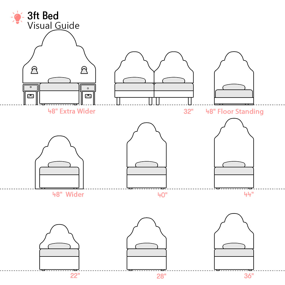 Westwood | 3ft Single | Tiered Arch | Shaped Upholstered Headboard