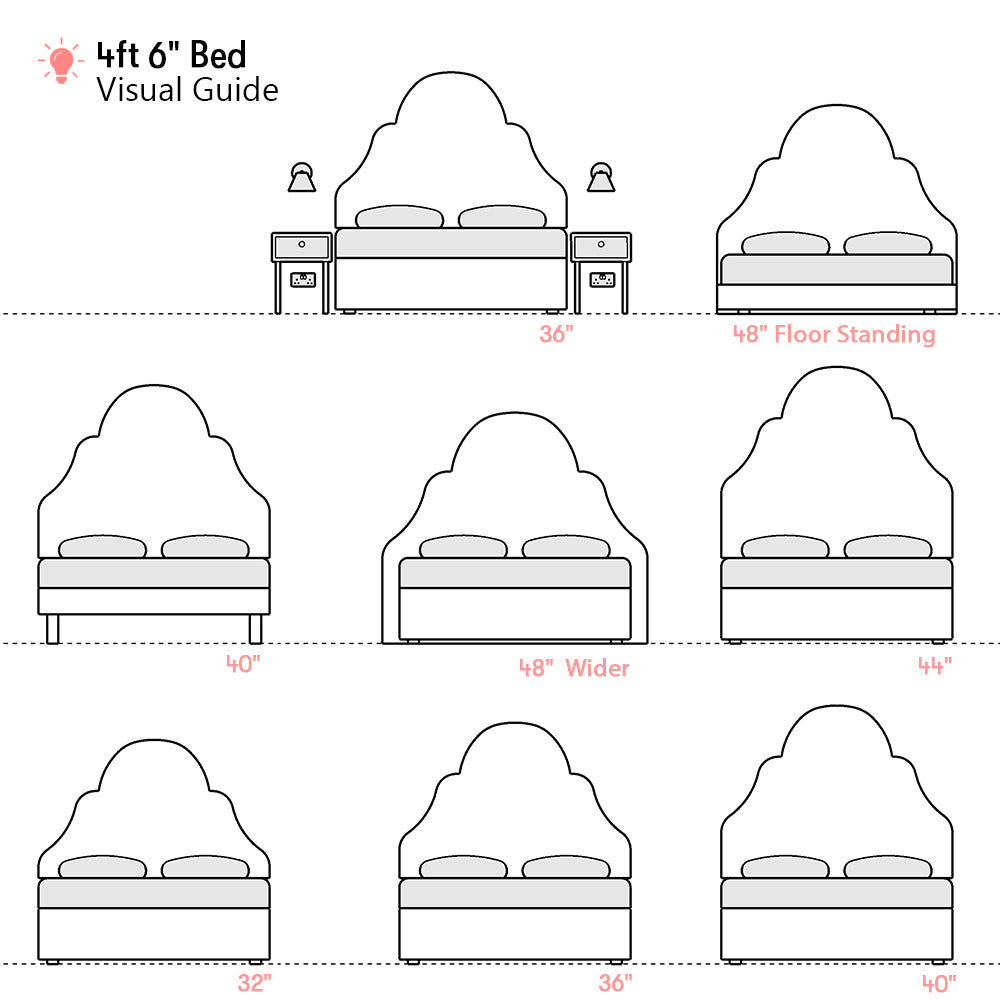 Westwood | 4ft 6 UK Double | Tiered Arch | Shaped Upholstered Headboard