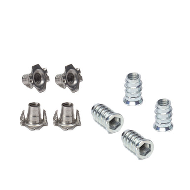 Tee Nuts & Threaded Bushings/ Sleeves for Retrofitting Bed Headboard Bolts