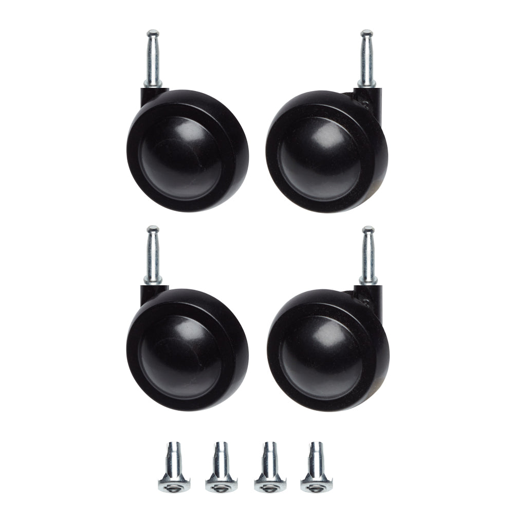 Metal Shepherd Ball Casters / Castors - Black - Various Fittings