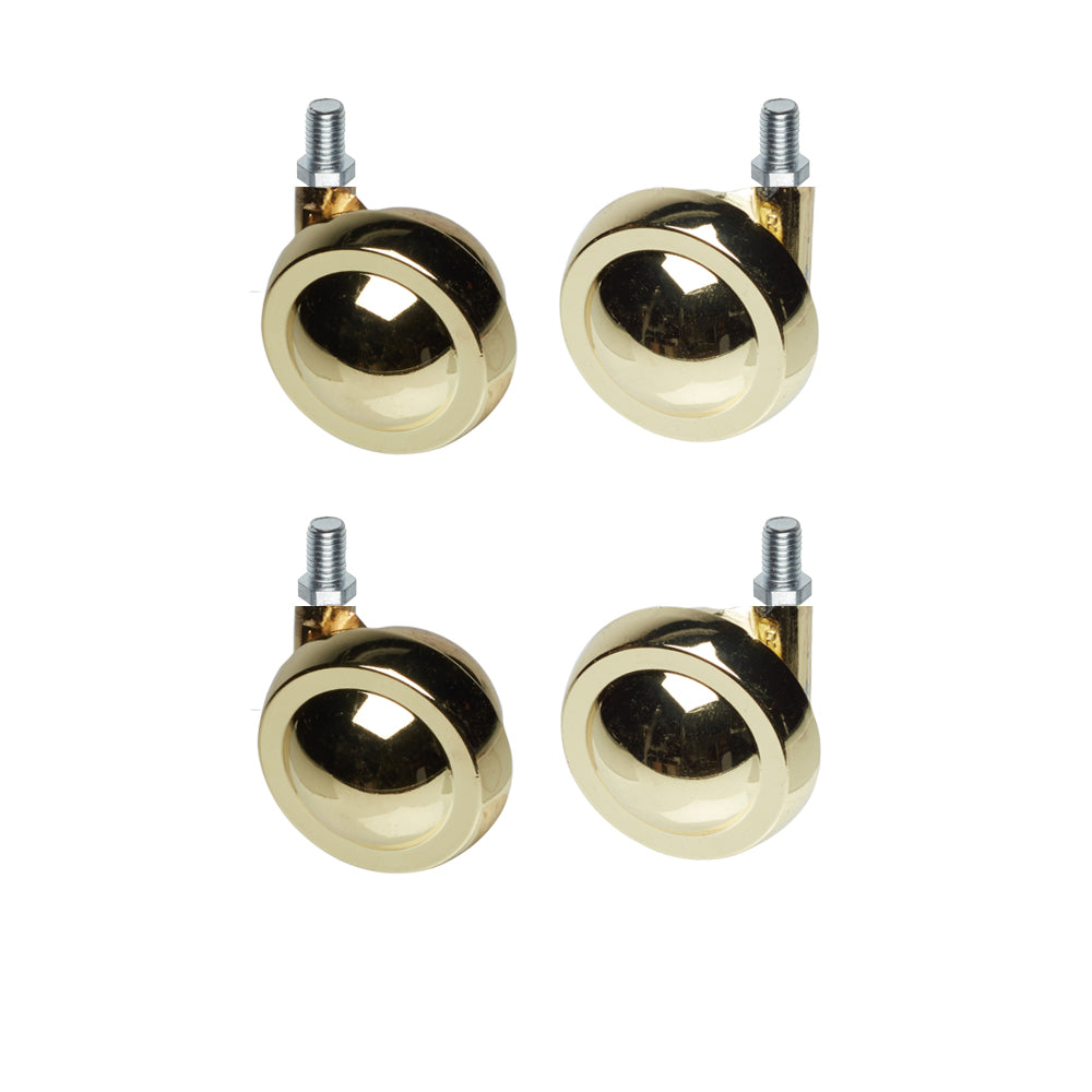 Metal Shepherd Ball Casters / Castors - Brass - Various Fittings
