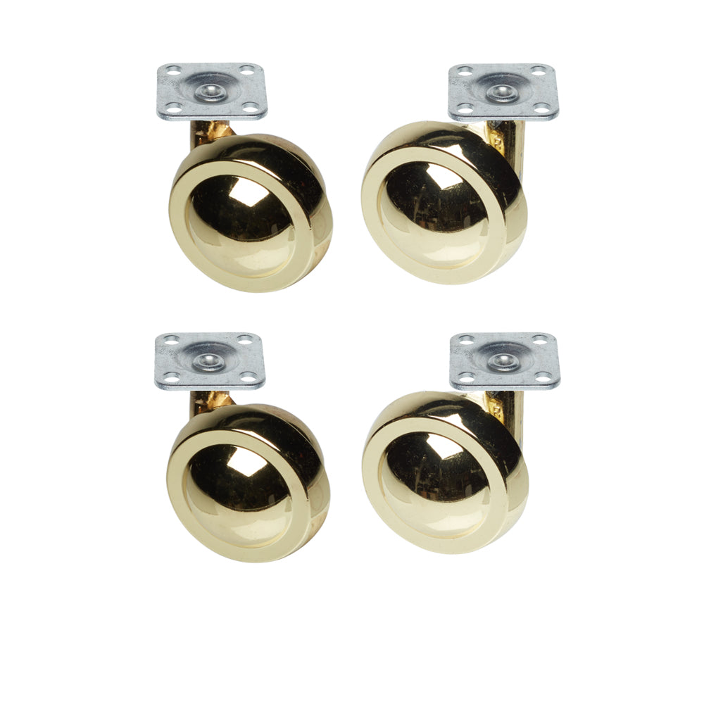 Metal Shepherd Ball Casters / Castors - Brass - Various Fittings