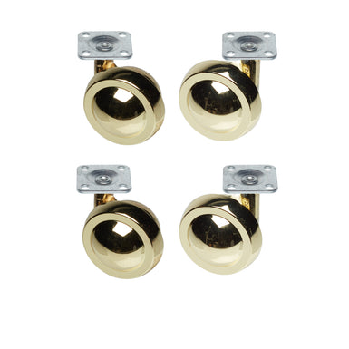 Metal Shepherd Ball Casters / Castors - Brass - Various Fittings