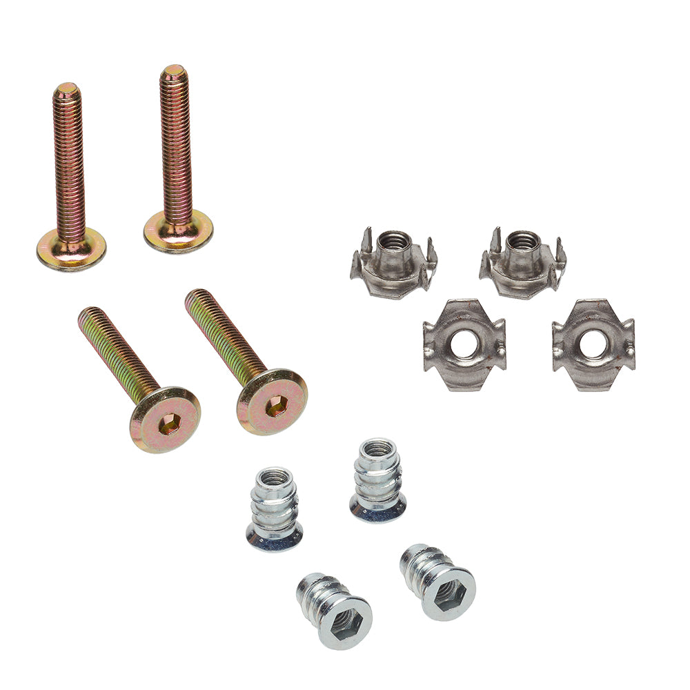 Headboard Strut Fitting Kits - Threaded Inserts and Furniture Bolts