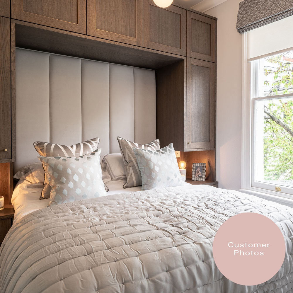 Langdale | UK Double 4ft 6 | Five Vertical-Flute | Upholstered Headboard