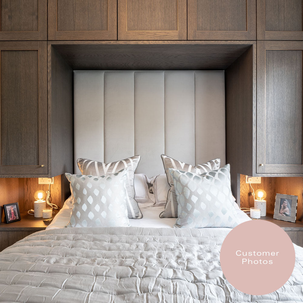 Langdale | UK Double 4ft 6 | Five Vertical-Flute | Upholstered Headboard