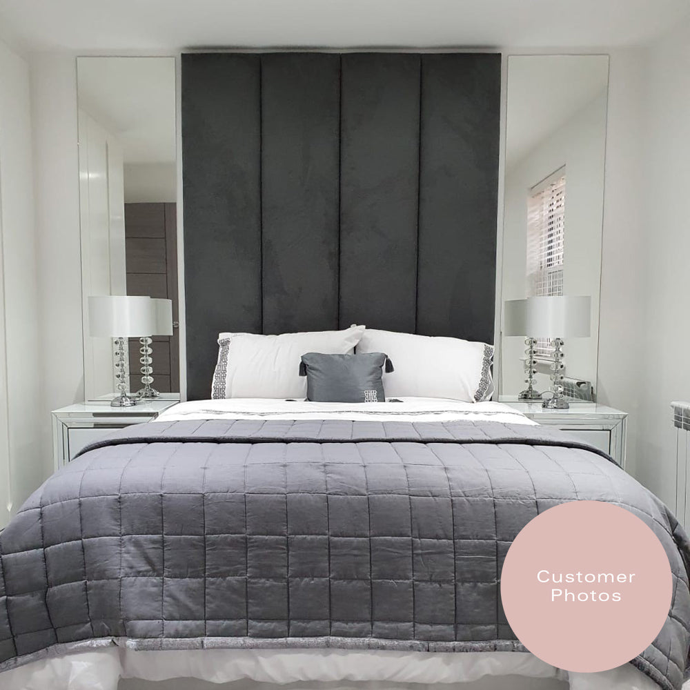 Kendal | UK Double 4ft 6 | Vertical Four-Flutes | Upholstered Headboard