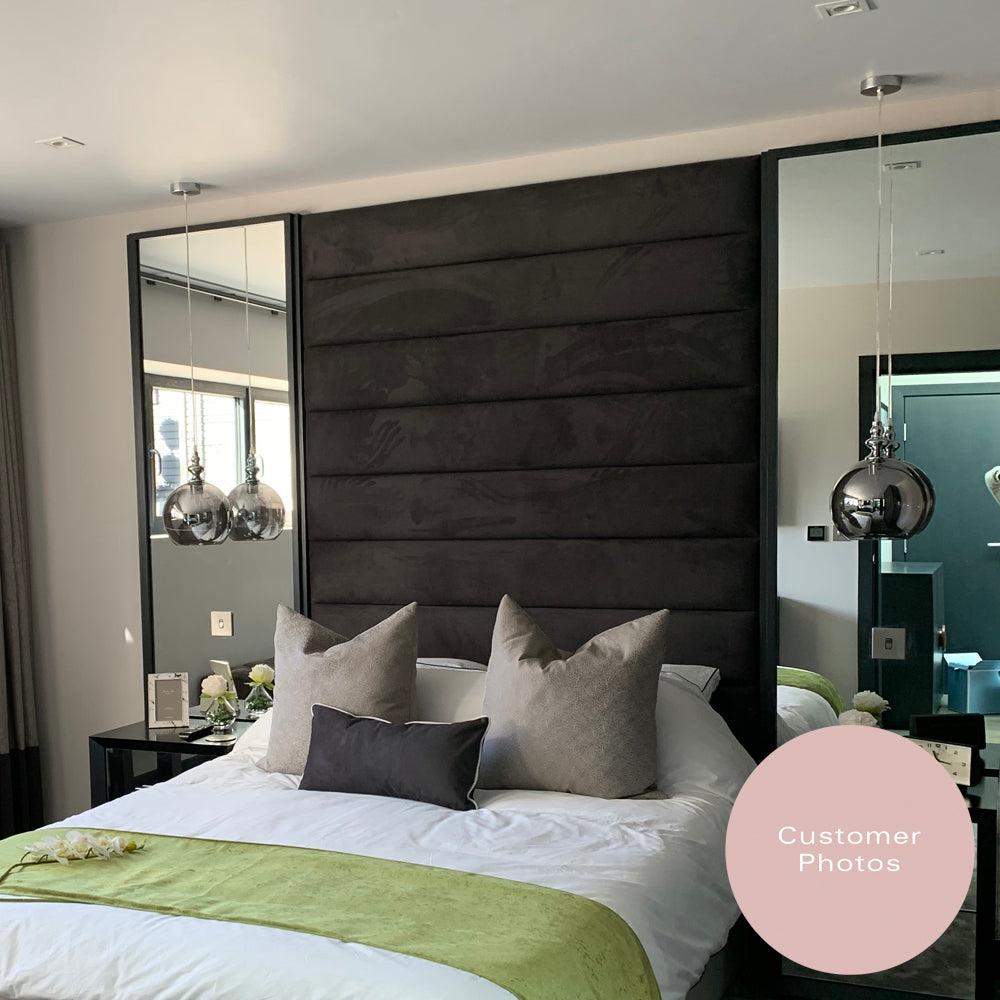 Penrith | UK Double 4ft 6 | Four Horizontal Flutes | Upholstered Headboard