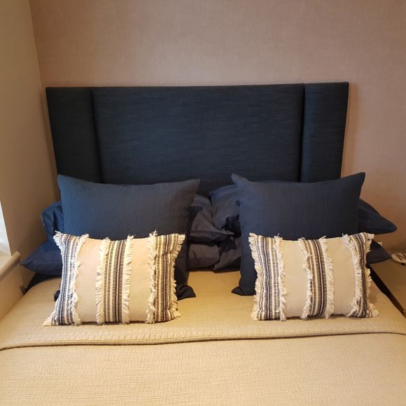 Tarnbrook | Small Double 4ft | Central Panel with Twin Side Accents | Upholstered Headboard