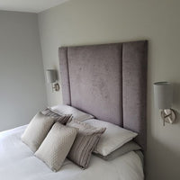 Copthorne European Double 140cm Upholstered Headboard with 3 Offset Vertical Flutes