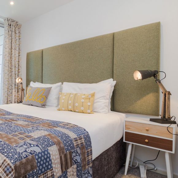 Tarnbrook | Small Double 4ft | Central Panel with Twin Side Accents | Upholstered Headboard